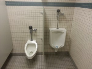 ‘Piss Twins' starring Danny DeVito urinal and Arnold Schwarzenegger urinal